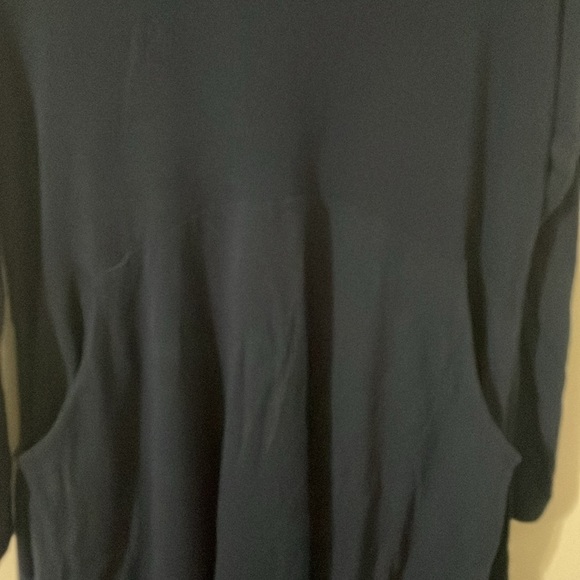 SOFT SURROUNDINGS Crescent Moon Tunic Blue Sweater Top Dress Hi Low Turtleneck L - Picture 7 of 8